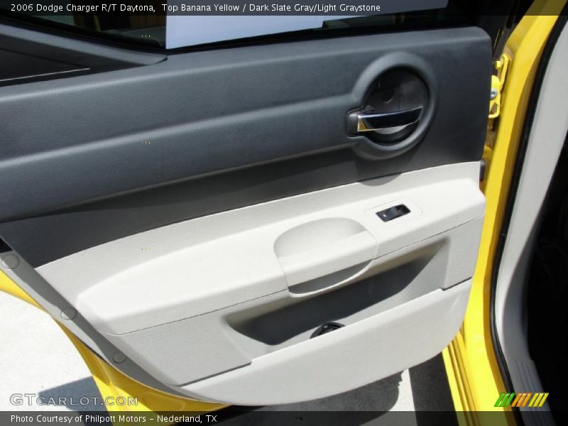 Top Banana Yellow / Dark Slate Gray/Light Graystone 2006 Dodge Charger R/T Daytona