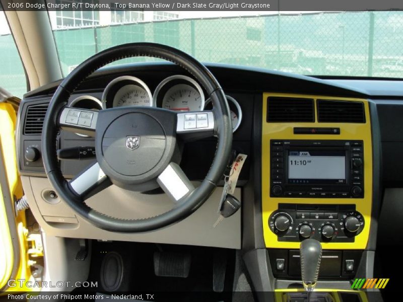 Top Banana Yellow / Dark Slate Gray/Light Graystone 2006 Dodge Charger R/T Daytona