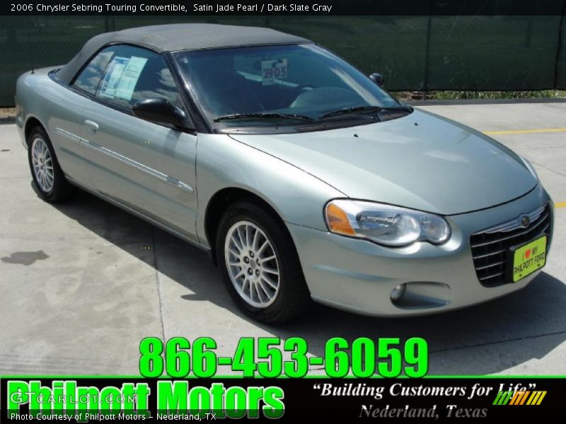 Satin Jade Pearl / Dark Slate Gray 2006 Chrysler Sebring Touring Convertible