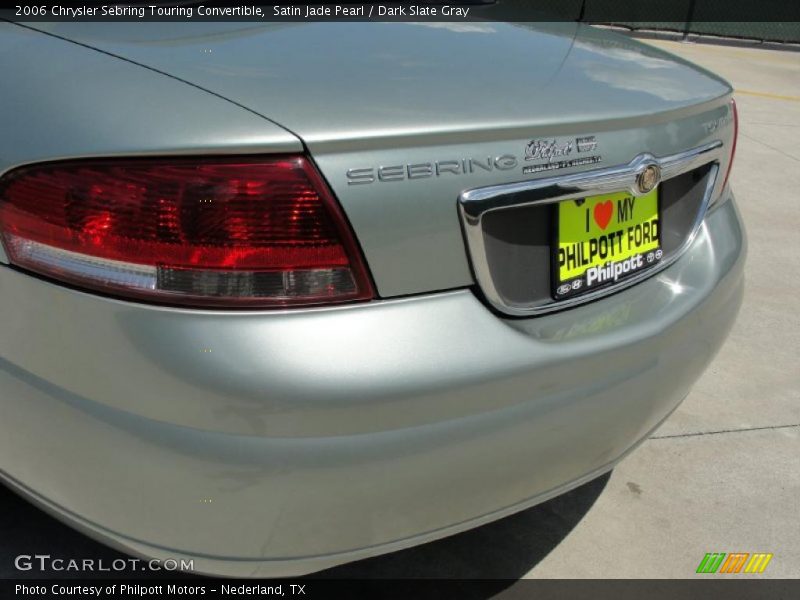 Satin Jade Pearl / Dark Slate Gray 2006 Chrysler Sebring Touring Convertible