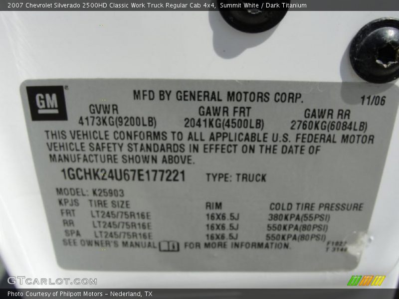 Summit White / Dark Titanium 2007 Chevrolet Silverado 2500HD Classic Work Truck Regular Cab 4x4