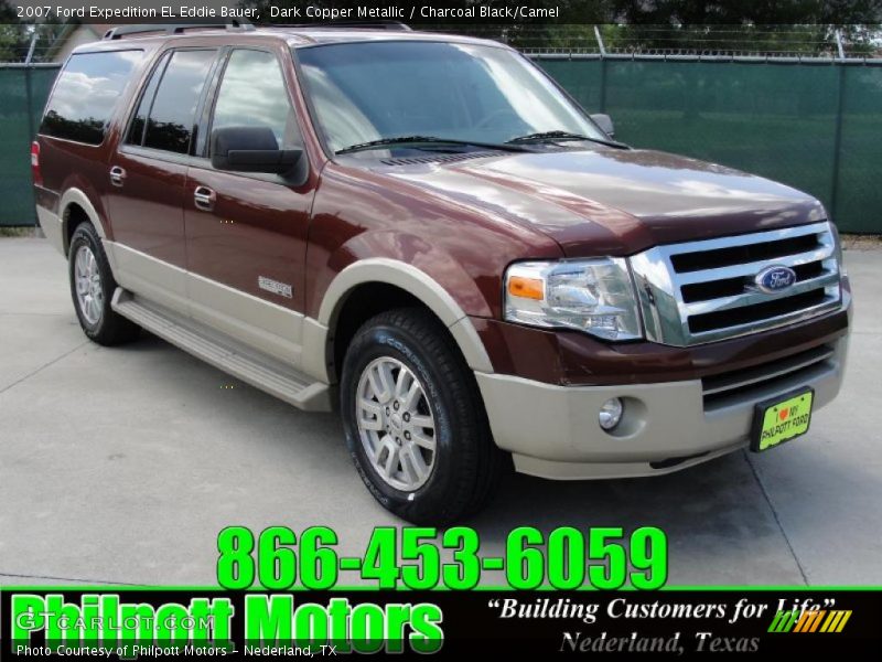 Dark Copper Metallic / Charcoal Black/Camel 2007 Ford Expedition EL Eddie Bauer