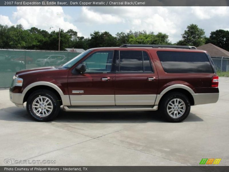 Dark Copper Metallic / Charcoal Black/Camel 2007 Ford Expedition EL Eddie Bauer