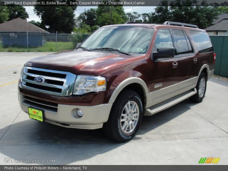 Dark Copper Metallic / Charcoal Black/Camel 2007 Ford Expedition EL Eddie Bauer
