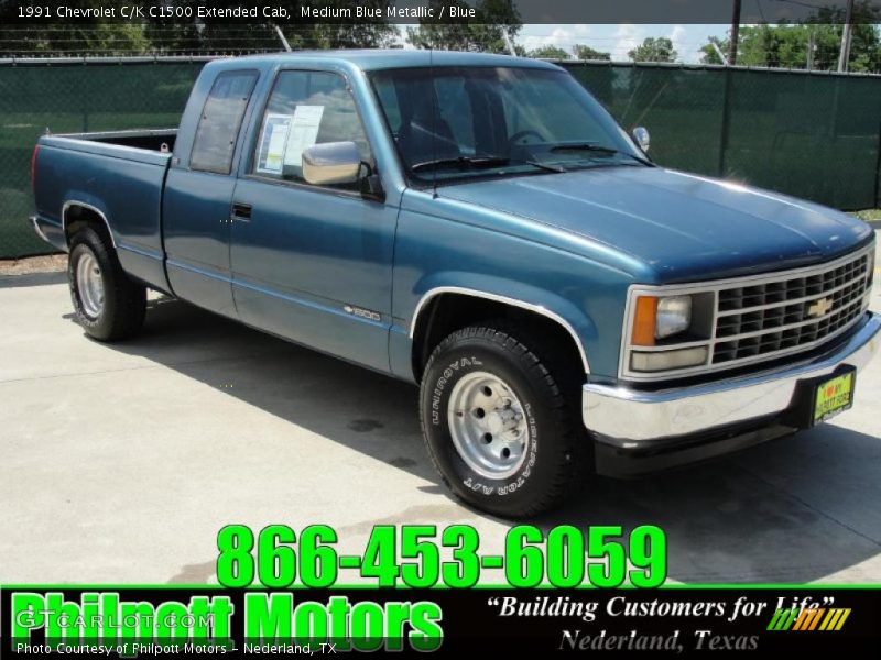 Medium Blue Metallic / Blue 1991 Chevrolet C/K C1500 Extended Cab