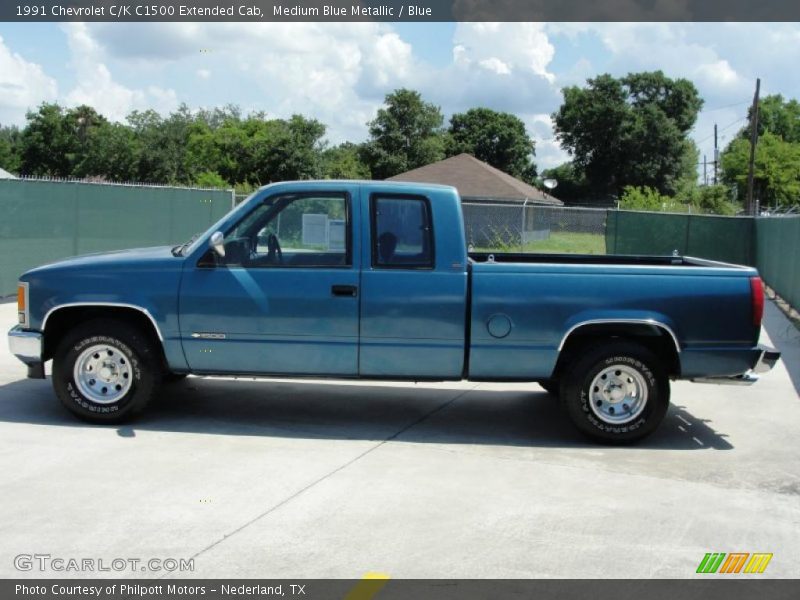 Medium Blue Metallic / Blue 1991 Chevrolet C/K C1500 Extended Cab