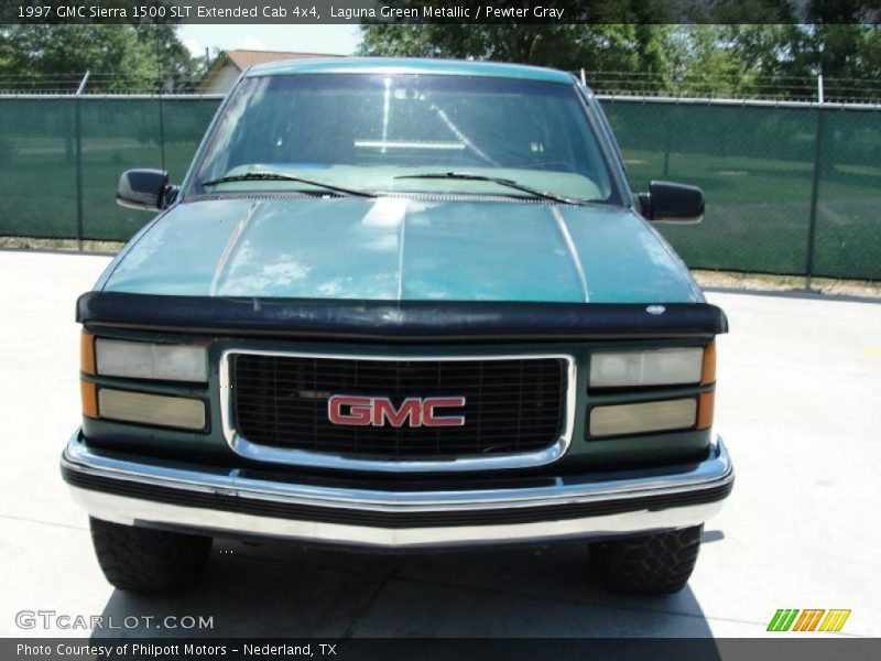 Laguna Green Metallic / Pewter Gray 1997 GMC Sierra 1500 SLT Extended Cab 4x4