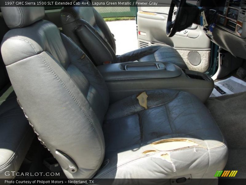 Laguna Green Metallic / Pewter Gray 1997 GMC Sierra 1500 SLT Extended Cab 4x4