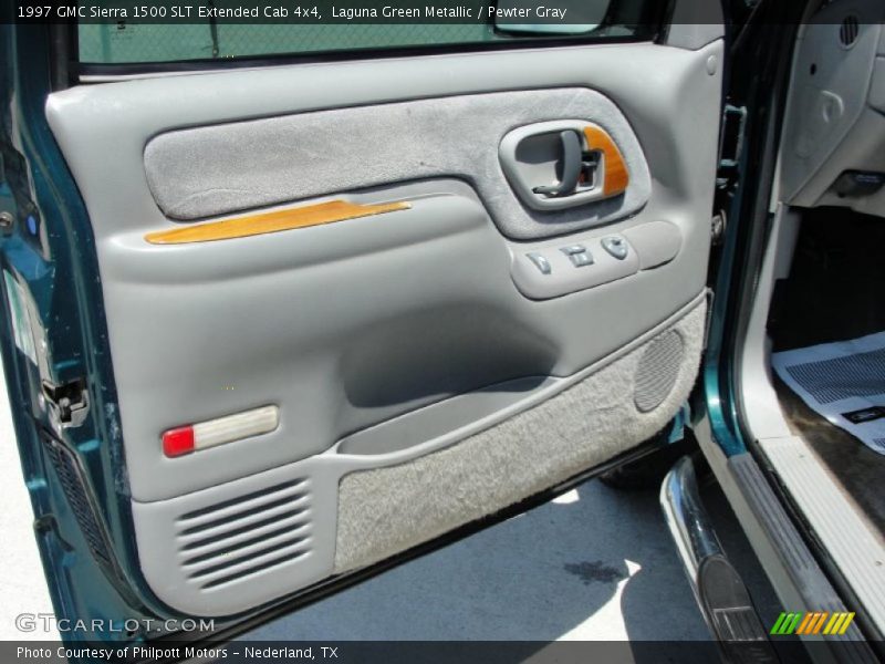 Laguna Green Metallic / Pewter Gray 1997 GMC Sierra 1500 SLT Extended Cab 4x4