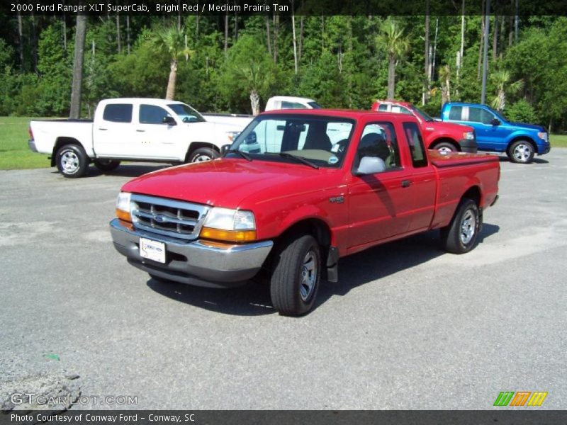 Bright Red / Medium Prairie Tan 2000 Ford Ranger XLT SuperCab