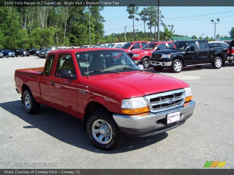 Bright Red / Medium Prairie Tan 2000 Ford Ranger XLT SuperCab