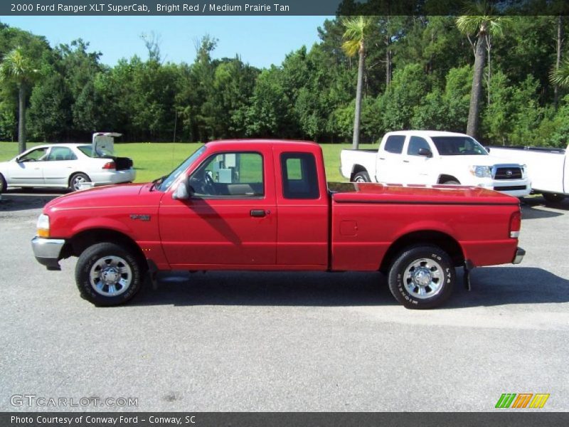 Bright Red / Medium Prairie Tan 2000 Ford Ranger XLT SuperCab
