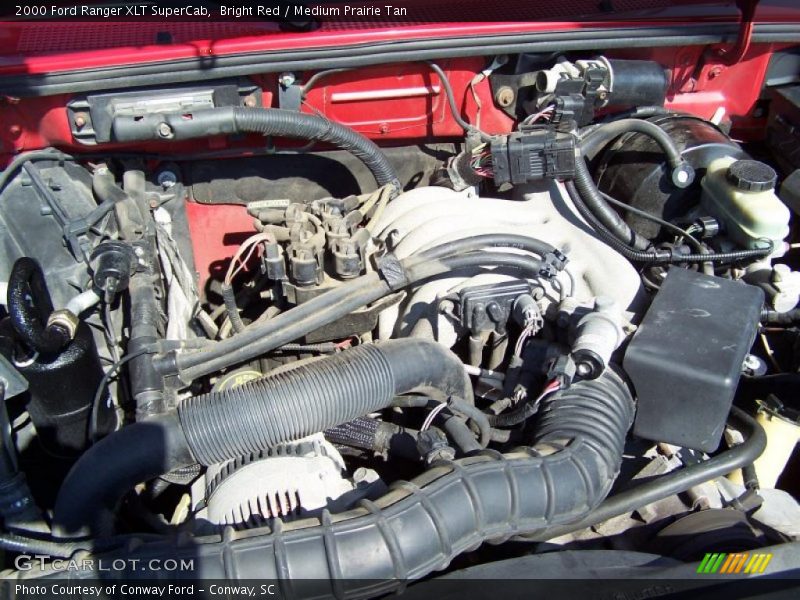 Bright Red / Medium Prairie Tan 2000 Ford Ranger XLT SuperCab