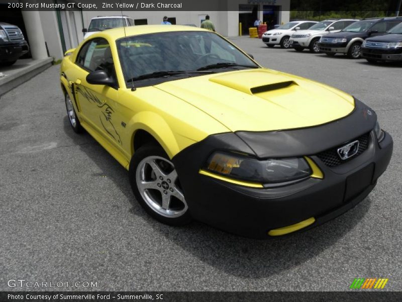 Zinc Yellow / Dark Charcoal 2003 Ford Mustang GT Coupe