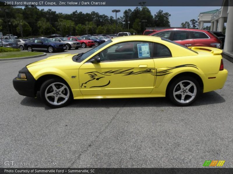 Zinc Yellow / Dark Charcoal 2003 Ford Mustang GT Coupe
