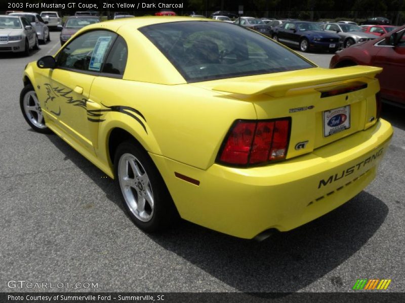 Zinc Yellow / Dark Charcoal 2003 Ford Mustang GT Coupe