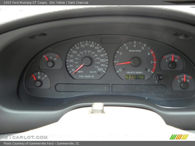 Zinc Yellow / Dark Charcoal 2003 Ford Mustang GT Coupe