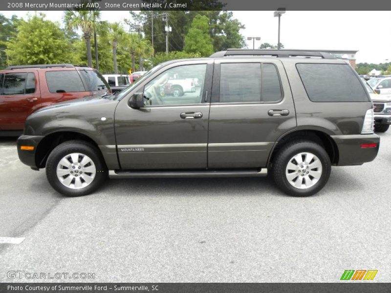 Stone Green Metallic / Camel 2008 Mercury Mountaineer AWD