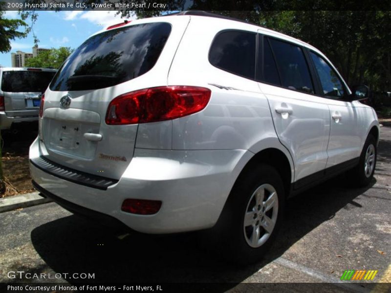 Powder White Pearl / Gray 2009 Hyundai Santa Fe GLS