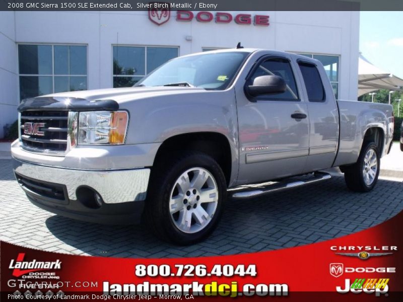 Silver Birch Metallic / Ebony 2008 GMC Sierra 1500 SLE Extended Cab