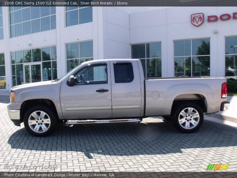 Silver Birch Metallic / Ebony 2008 GMC Sierra 1500 SLE Extended Cab