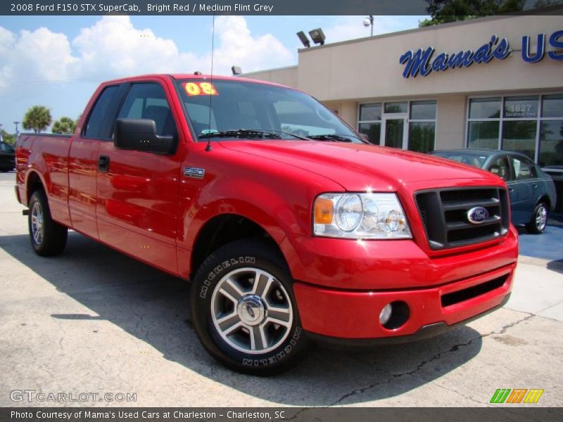 Bright Red / Medium Flint Grey 2008 Ford F150 STX SuperCab