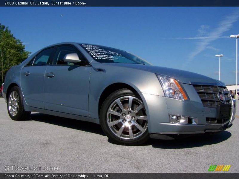 Sunset Blue / Ebony 2008 Cadillac CTS Sedan