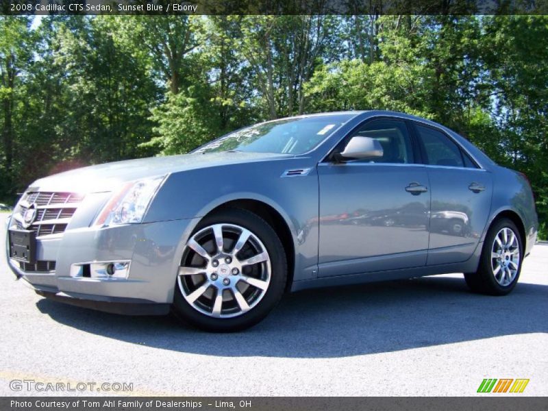 Sunset Blue / Ebony 2008 Cadillac CTS Sedan