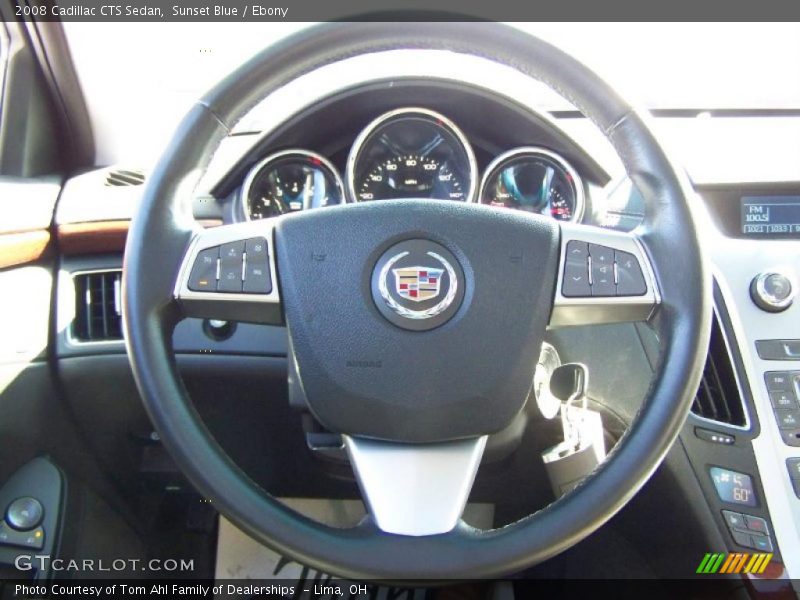 Sunset Blue / Ebony 2008 Cadillac CTS Sedan