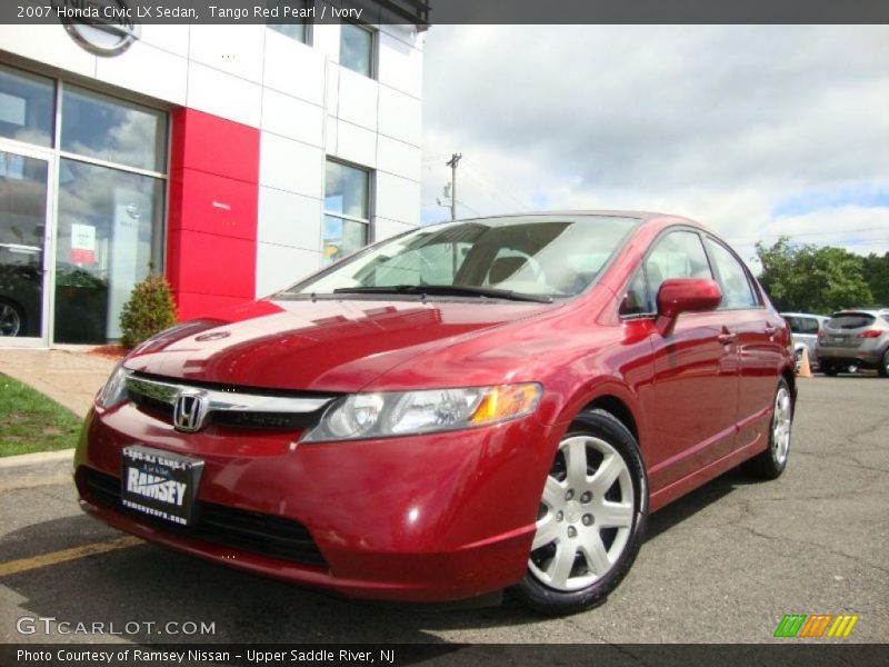 Tango Red Pearl / Ivory 2007 Honda Civic LX Sedan