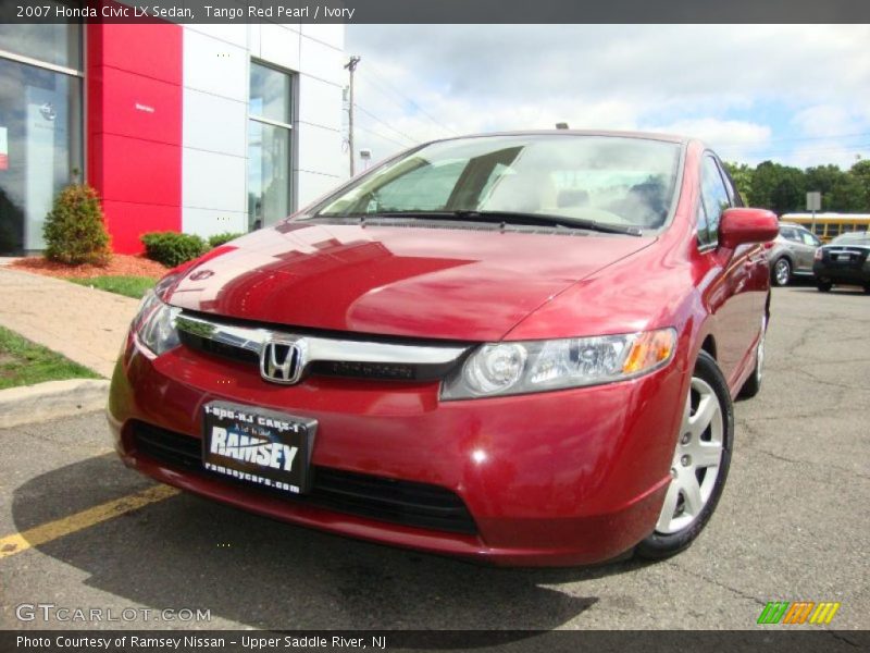 Tango Red Pearl / Ivory 2007 Honda Civic LX Sedan