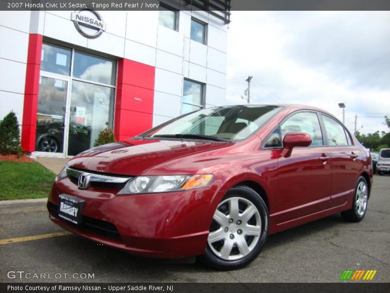 Tango Red Pearl / Ivory 2007 Honda Civic LX Sedan
