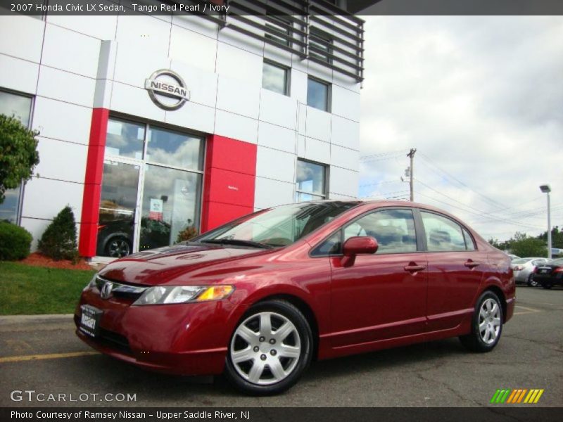 Tango Red Pearl / Ivory 2007 Honda Civic LX Sedan