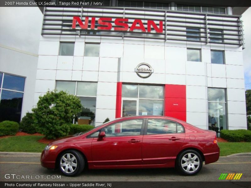Tango Red Pearl / Ivory 2007 Honda Civic LX Sedan