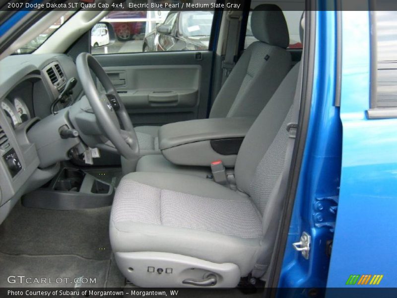 Electric Blue Pearl / Medium Slate Gray 2007 Dodge Dakota SLT Quad Cab 4x4