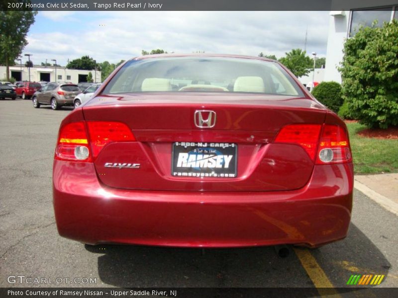 Tango Red Pearl / Ivory 2007 Honda Civic LX Sedan