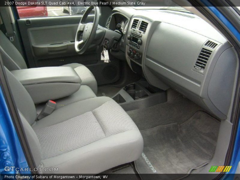 Electric Blue Pearl / Medium Slate Gray 2007 Dodge Dakota SLT Quad Cab 4x4
