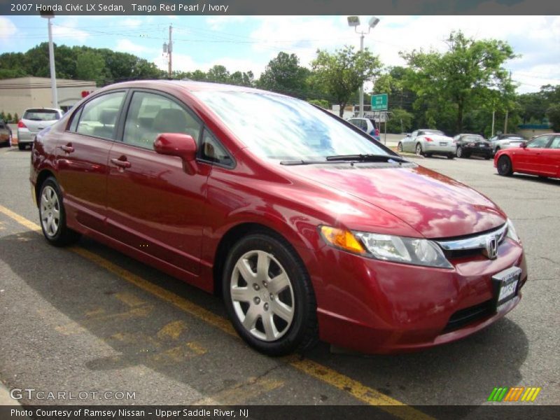 Tango Red Pearl / Ivory 2007 Honda Civic LX Sedan