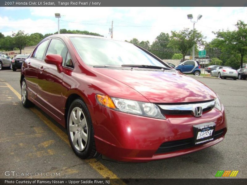 Tango Red Pearl / Ivory 2007 Honda Civic LX Sedan