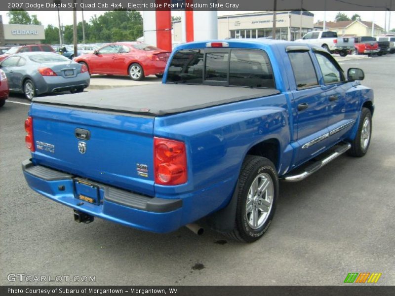 Electric Blue Pearl / Medium Slate Gray 2007 Dodge Dakota SLT Quad Cab 4x4