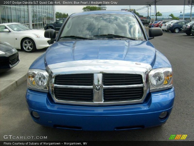 Electric Blue Pearl / Medium Slate Gray 2007 Dodge Dakota SLT Quad Cab 4x4