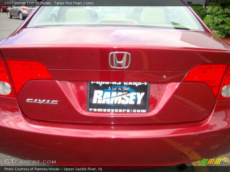 Tango Red Pearl / Ivory 2007 Honda Civic LX Sedan