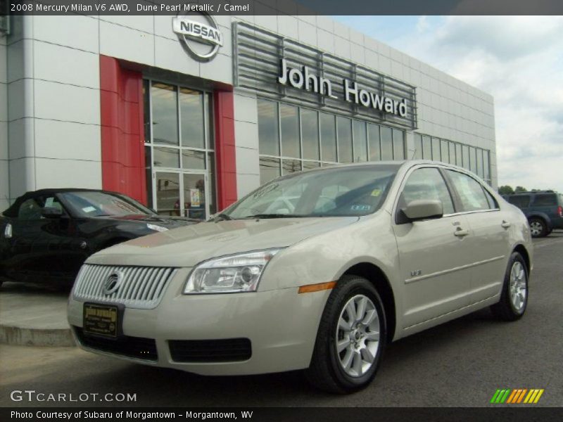 Dune Pearl Metallic / Camel 2008 Mercury Milan V6 AWD