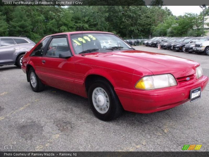 Bright Red / Grey 1993 Ford Mustang LX Fastback