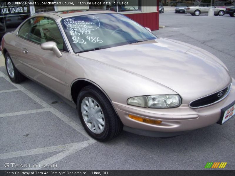 Platinum Beige Metallic / Beige 1995 Buick Riviera Supercharged Coupe
