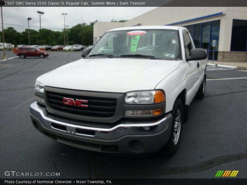Summit White / Dark Titanium 2007 GMC Sierra 1500 Classic SL Regular Cab