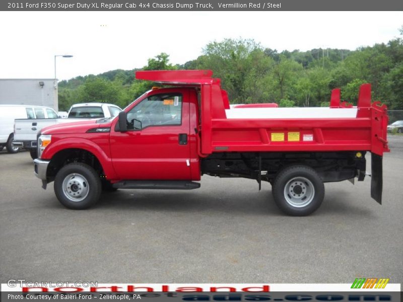 Vermillion Red / Steel 2011 Ford F350 Super Duty XL Regular Cab 4x4 Chassis Dump Truck