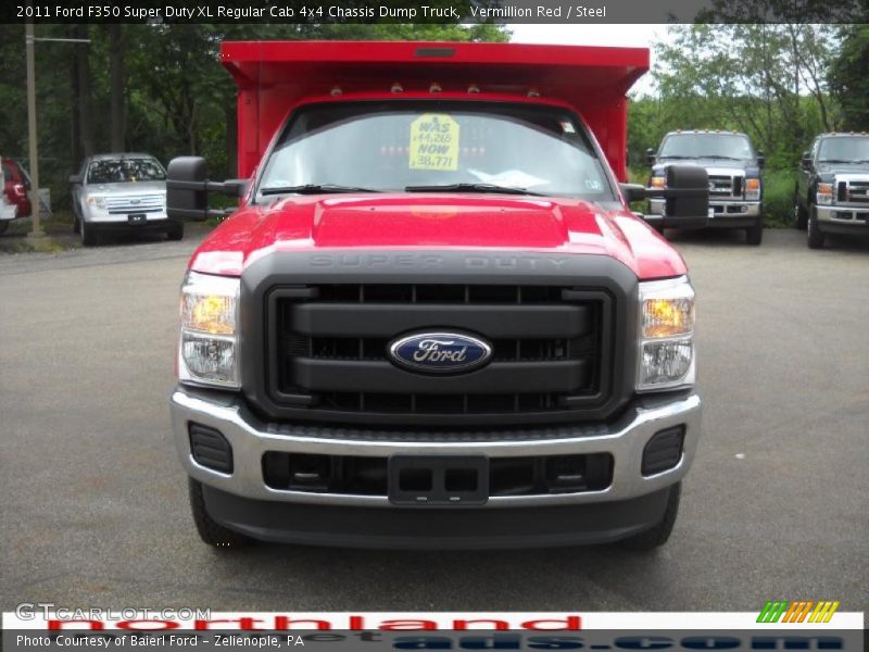 Vermillion Red / Steel 2011 Ford F350 Super Duty XL Regular Cab 4x4 Chassis Dump Truck