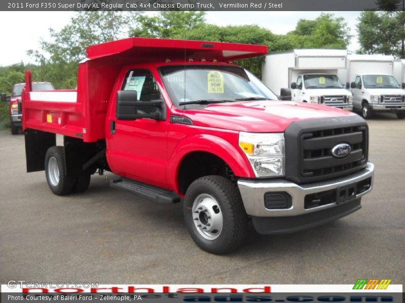 Vermillion Red / Steel 2011 Ford F350 Super Duty XL Regular Cab 4x4 Chassis Dump Truck