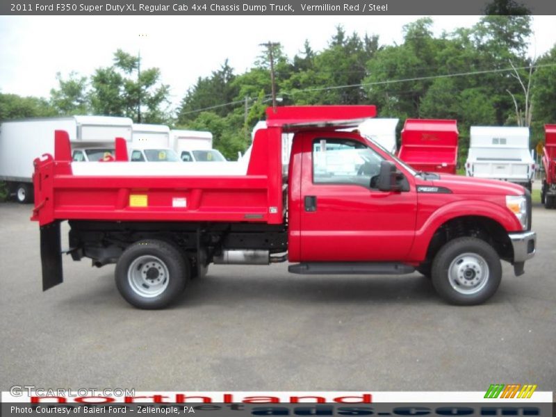 Vermillion Red / Steel 2011 Ford F350 Super Duty XL Regular Cab 4x4 Chassis Dump Truck